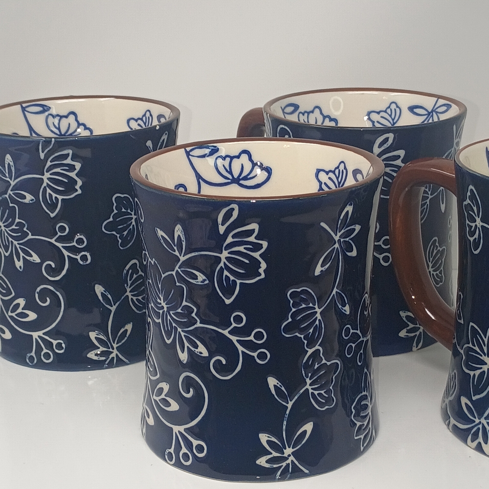 Temptations Blue and White Floral Mugs